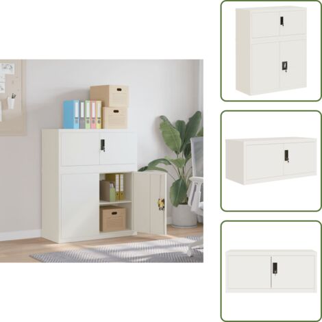 Armadio con ripiano regolabile - vidaXL Armadio Classificatore Bianco 90x40x110 cm in Acciaio - Armadio con serratura