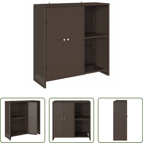 Armadio con scaffale -  Armadio con lo scaffale Marrone 100 x 36 x 102 cm Rattan
