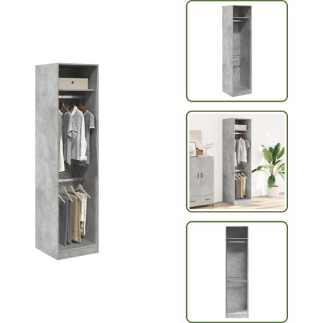 Armadio con scomparti - vidaXL Armadio Grigio Cemento 50x50x200 cm in Legno Multistrato - Armadio in truciolato