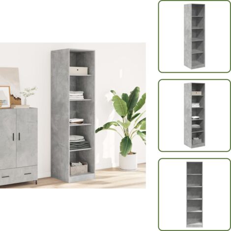 Armadio con scomparti - vidaXL Armadio Grigio Cemento 50x50x200 cm in Legno tecnico - Armadio per vestiti