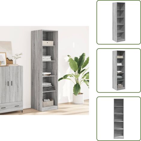 Armadio con scomparti - vidaXL Armadio Grigio Sonoma 50x50x200 cm in Legno tecnico - Armadio per vestiti