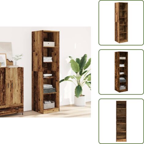 Armadio con scomparti - vidaXL Armadio Legno Antico 50x50x200 cm in Legno tecnico - Armadio con spazio portaoggetti