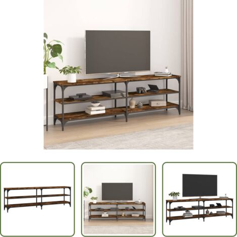 Armadio con TV -  Mobile TV Rovere Fumo 160x30x50 cm in Legno Multistrato