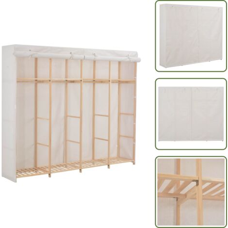 Armadio con vani aperti - vidaXL Armadio Bianco 200x40x170 cm in Tessuto - Armadio decorativo