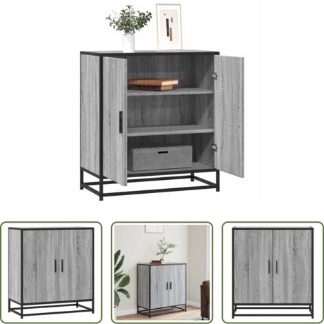 Armadio contenitore -  Credenza Grigio Sonoma 68x35x76 cm in Truciolato e Metallo