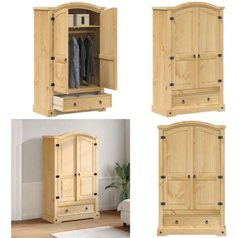 Armadio "Corona" 101x52x170 cm Legno Massello di Pino - Armadio per camera da letto - Armadio in pino massello