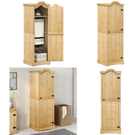 Armadio Corona 55x52x170 cm in Legno Massello di Pino - Armadio per camera da letto - Armadio in pino