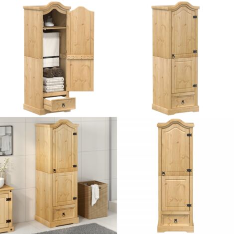 Armadio Corona 55x52x170 cm in Legno Massello di Pino - Armadio per camera da letto - Armadio in pino