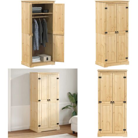 Armadio Corona 76x50x170 cm in Legno Massello di Pino - Armadio per camera da letto - Armadio in pino