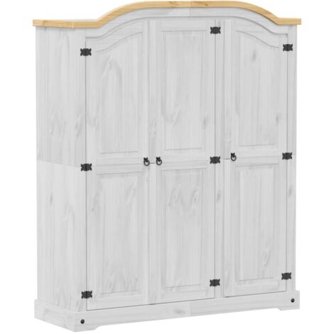 Armadio Corona Bianco 151,5x52x186 cm in Legno Massello di Pino vidaXL