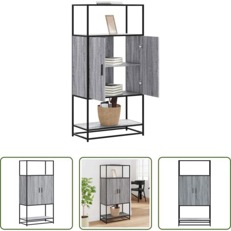 Armadio -  Credenza Grigio Sonoma 68x35x139 cm Legno Multistrato Metallo
