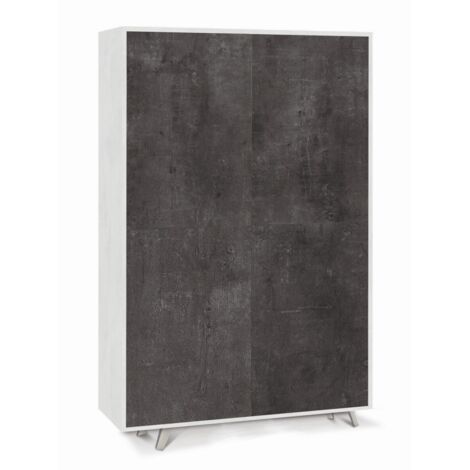 Armadio Credenza Ripiani  4 Ante Soggiorno Bianco Nero Mobile  Ingresso