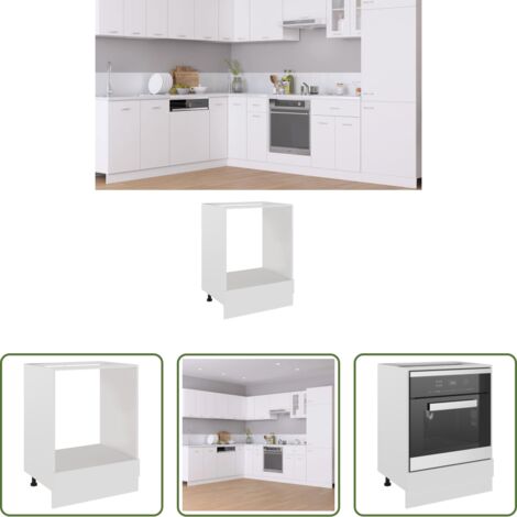 Armadio cucina -  Armadio per Forno “Riga” Bianco 60x46x81,5 cm