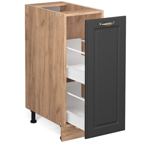 Armadio cucina dispensa alto Fame-Line, Antracite-oro, 30 cm senza piano di lavoro, Vicco