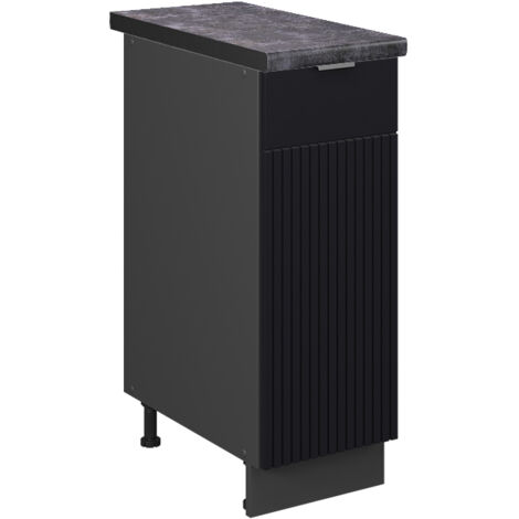 Armadio cucina dispensa alto Fame-Line, Nero rigato, 30 cm , PL Antracite, Vicco