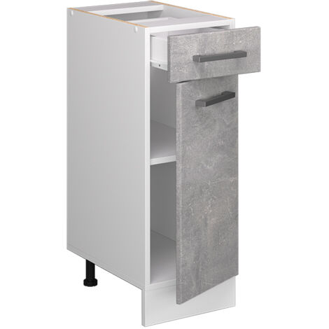 Armadio cucina dispensa alto R-Line, Calcestruzzo, 30 cm senza piano di lavoro, Vicco