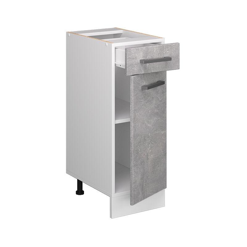 Armadio cucina dispensa alto R-Line, Calcestruzzo, 30 cm senza piano di lavoro Vicco