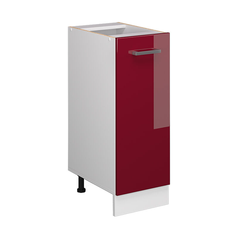 Armadio cucina dispensa alto R-Line, Rosso bordeaux lucido, 30 cm senza piano di lavoro Vicco