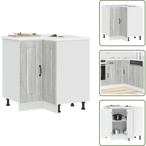 Armadio cucina - vidaXL Mobile Base ad Angolo Cucina Kalmar Grigio Sonoma in Truciolato - Armadio angolare