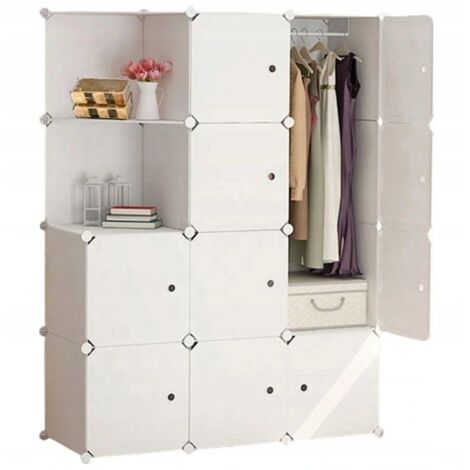 Armadio da 111x47x147 cm in finitura bianca, moderno e funzionale.