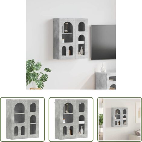 Armadio da appendere -  Armadio pensile Grigio cemento 59 x 20 x 71.5 cm