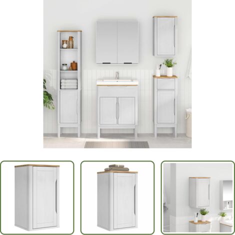 Armadio da bagno a muro -  Armadio da bagno a muro con porta FLORO Bianco 35 x 30 x 60 cm