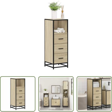 Armadio da bagno -  Armadietto Bagno Rovere Sonoma 35x37,5x100 cm Legno Multistrato