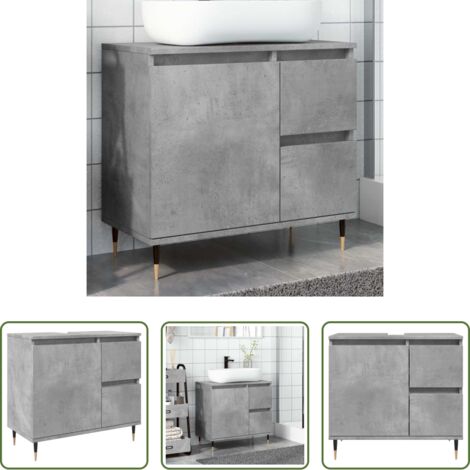 Armadio da bagno -  Armadietto da Bagno Grigio Cemento 65x33x60cm in Truciolato