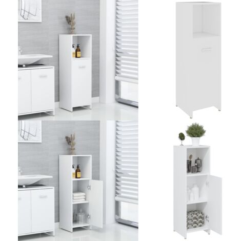 Armadio da Bagno Bianco 30x30x95 cm in Legno Multistrato - Armadio in legno - Armadio da bagno bianco