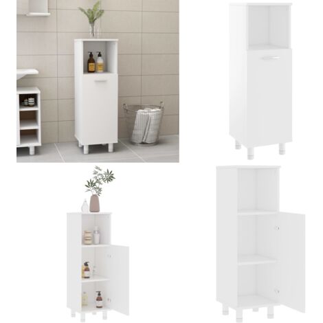 Armadio da Bagno Bianco 30x30x95 cm in Legno Multistrato - Armadio in legno - Armadio da bagno bianco