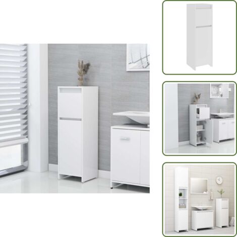 Armadio da Bagno Bianco 30x30x95 cm in Truciolato