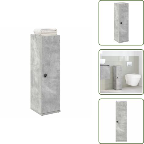Armadio da bagno con ripiani - vidaXL Mobile da Bagno con Portarotolo Grigio Cemento 20,5x22x72 cm -