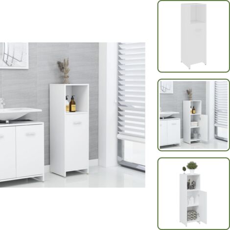 Armadio da bagno con scomparti - vidaXL Armadio da Bagno Bianco 30x30x95 cm in Legno Multistrato -