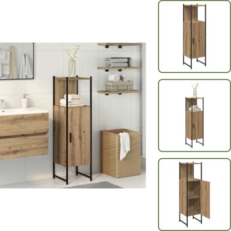 Armadio da bagno con scomparti - vidaXL Mobile da Bagno Rovere 33x33x120,5 cm Legno Multistrato - Armadio da bagno salvaspazio