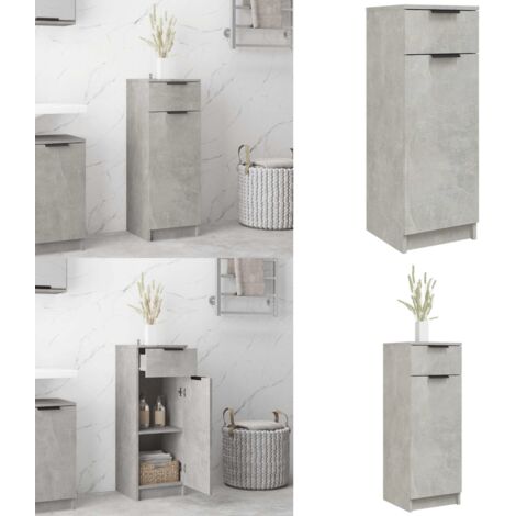 Armadio da Bagno Grigio Cemento 32x34x90cm in Legno Multistrato - Armadio in legno - Armadio grigio cemento