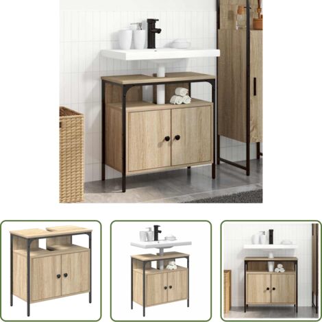 Armadio da bagno -  Mobile da Bagno Beige 60 x 30 x 60 cm Legno multistrato