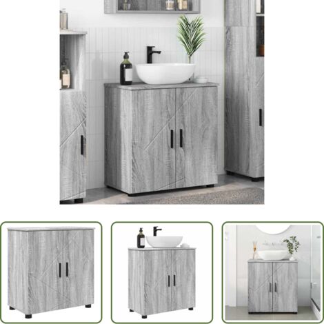 Armadio da bagno -  Mobile da Bagno con archiviazione Grigio Sonoma 61 x 35 x 64 cm