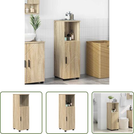 Armadio da bagno -  Mobile da Bagno con archiviazione Rovere Sonoma 30 x 35 x 95 cm