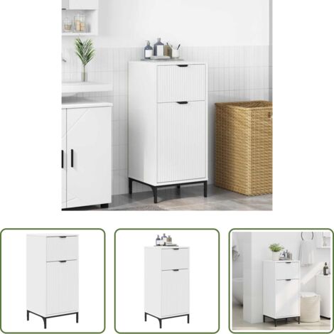 Armadio da bagno -  Mobile da Bagno con cassetto con porta Bianco 39,5 x 36 x 88 cm