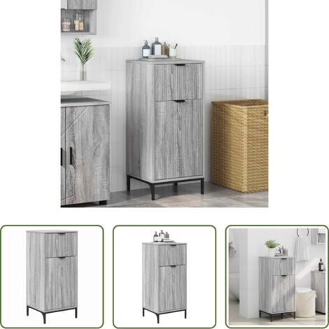 Armadio da bagno -  Mobile da Bagno con cassetto Grigio Sonoma 39,5 x 36 x 88 cm