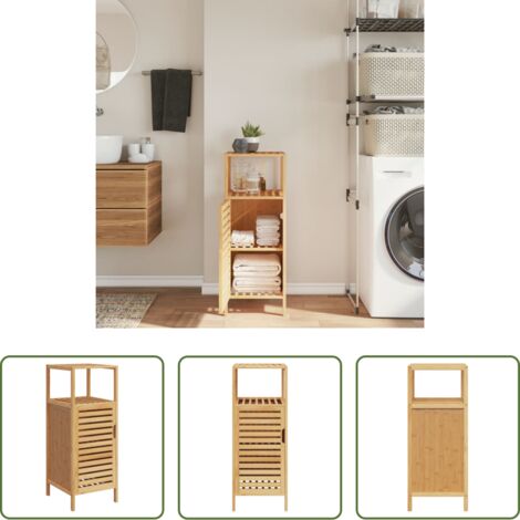 Armadio da bagno -  Mobile da Bagno con Ripiano 36x33x87 cm in Bambù
