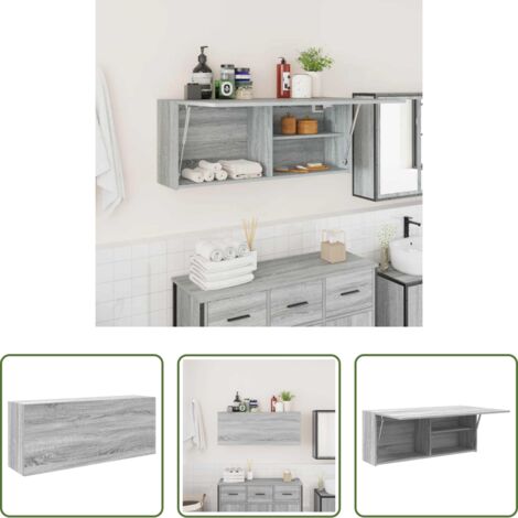 Armadio da bagno -  Mobile da Bagno Grigio Sonoma 100x25x40 cm in Truciolato