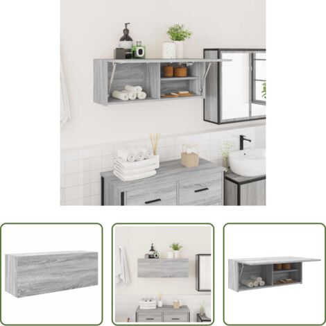 Armadio da bagno -  Mobile da Bagno Grigio Sonoma 80x25x30 cm in Legno Multistrato