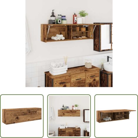 Armadio da bagno -  Mobile da Bagno Legno Antico 100x25x30 cm in Truciolato