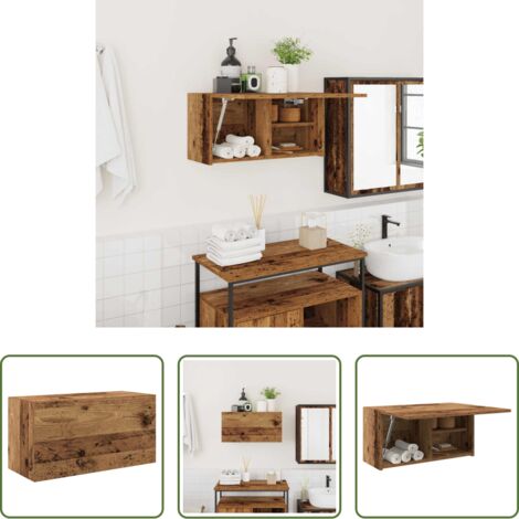 Armadio da bagno -  Mobile da Bagno Legno Antico 60x25x30 cm in Legno Multistrato