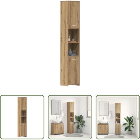 Armadio da bagno -  Mobile da Bagno Rovere Artigianale 30x30x183,5 cm in tecnico