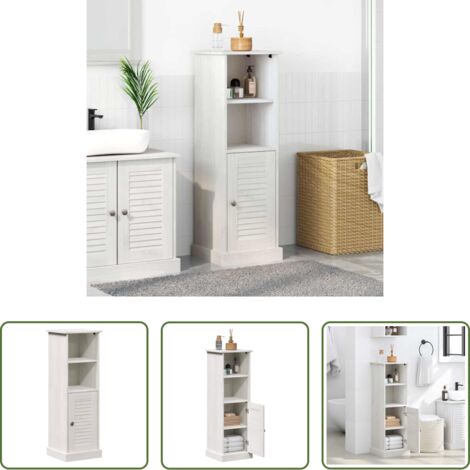 Armadio da bagno -  Mobile da Bagno VIGO Bianco e Bianco Antico 37 x 34 x 110 cm