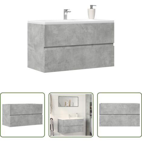 Armadio da bagno - Mobile Pensile da Bagno Grigio Cemento 80x38,5x45 cm Truciolato