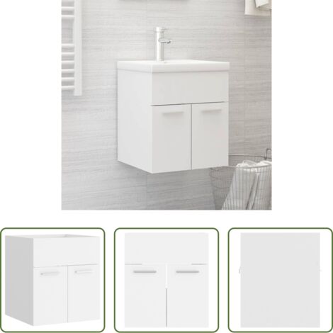 Armadio da bagno - Mobile Sottolavabo Bianco 41x38,5x46 cm in Multistrato
