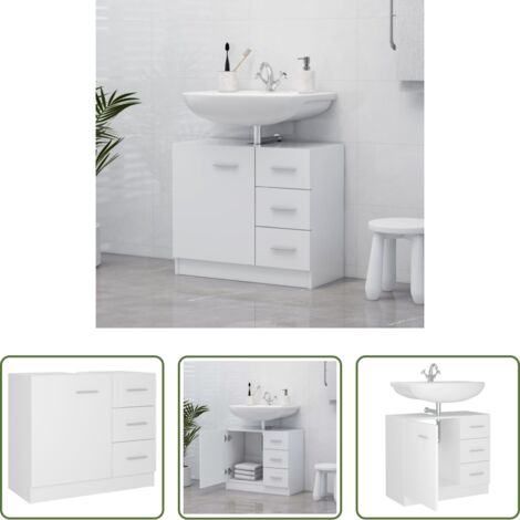 Armadio da bagno - Mobile Sottolavabo Bianco 63x30x54 cm in Multistrato
